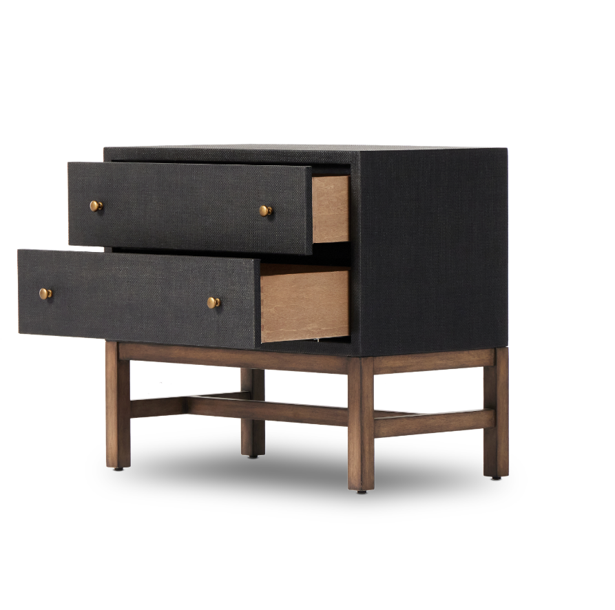 Farrah Nightstand - Black Rafia