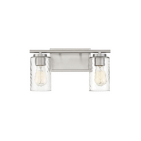 2-Light Clear Swirl Bathroom Vanity Light