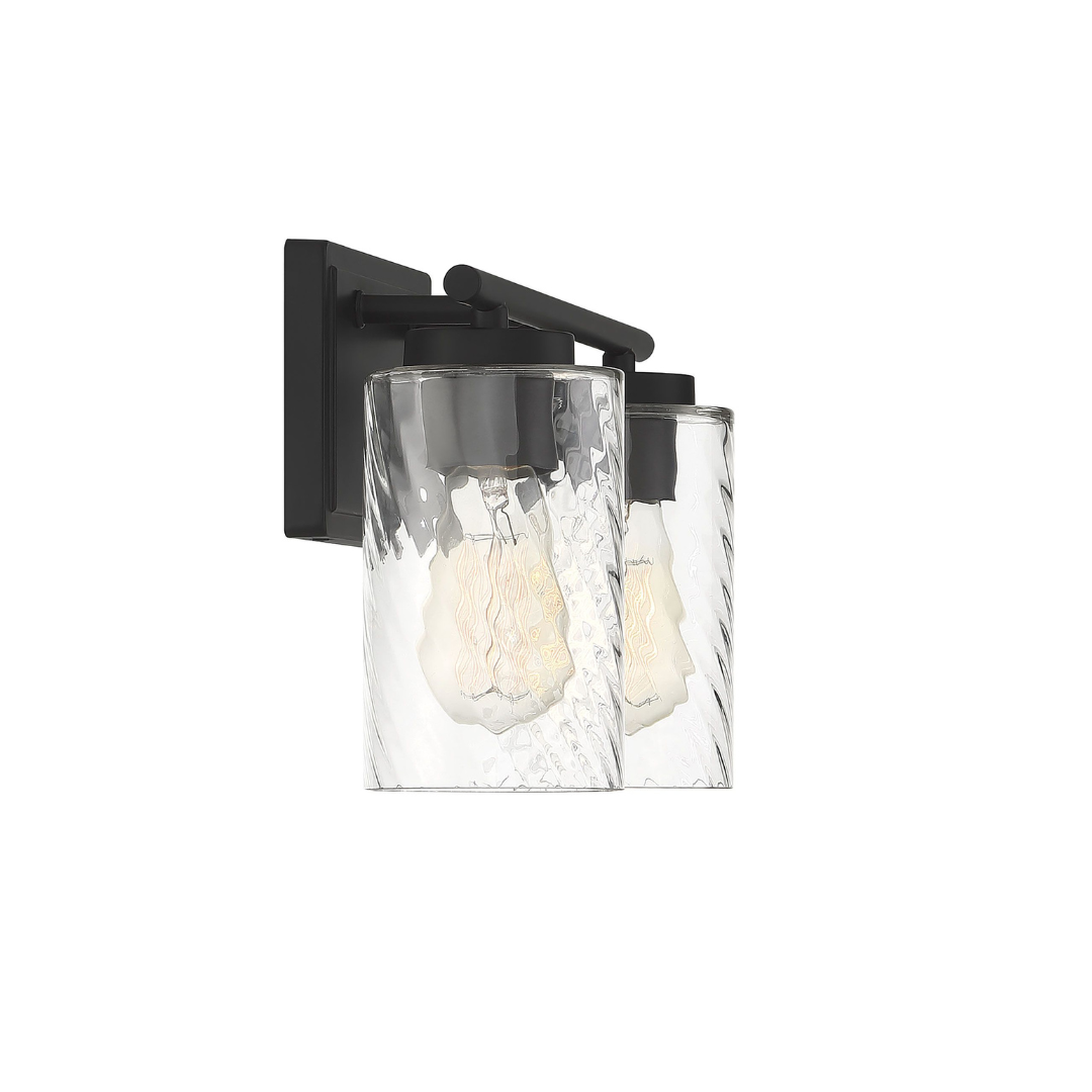 2-Light Clear Swirl Bathroom Vanity Light