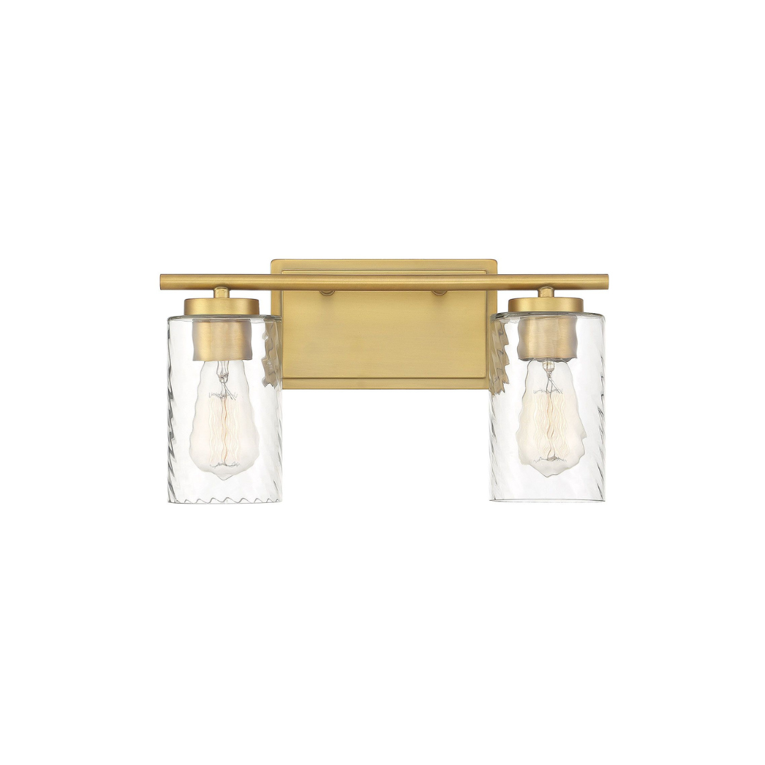 2-Light Clear Swirl Bathroom Vanity Light