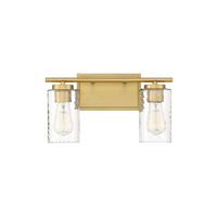 2-Light Clear Swirl Bathroom Vanity Light