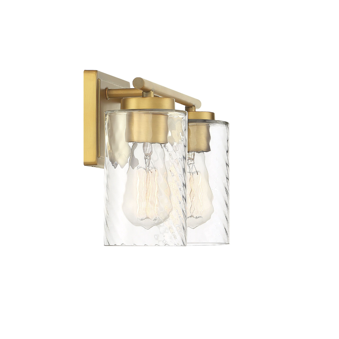 2-Light Clear Swirl Bathroom Vanity Light