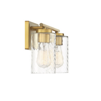 2-Light Clear Swirl Bathroom Vanity Light