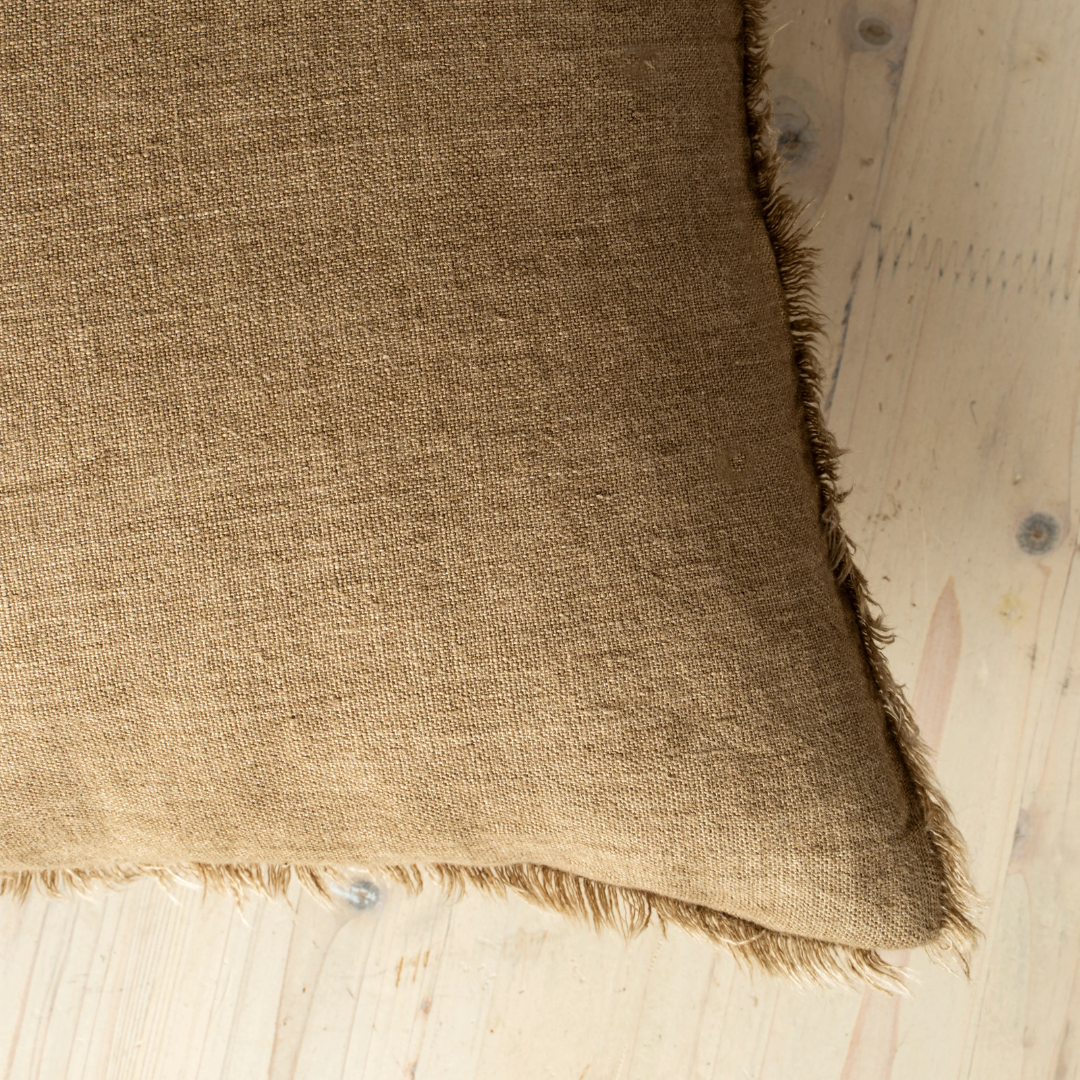 Lina Linen Pillow Hazelnut 24" x 24"