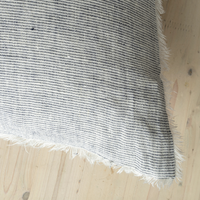 Lina Linen Pillow Navy Stripe 24" x 24"