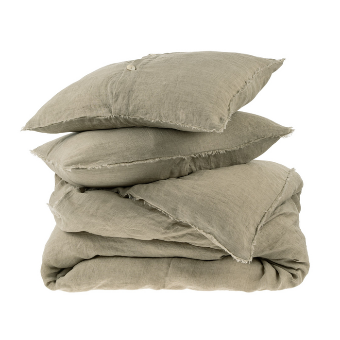 Lina Linen Duvet Set King - Sand