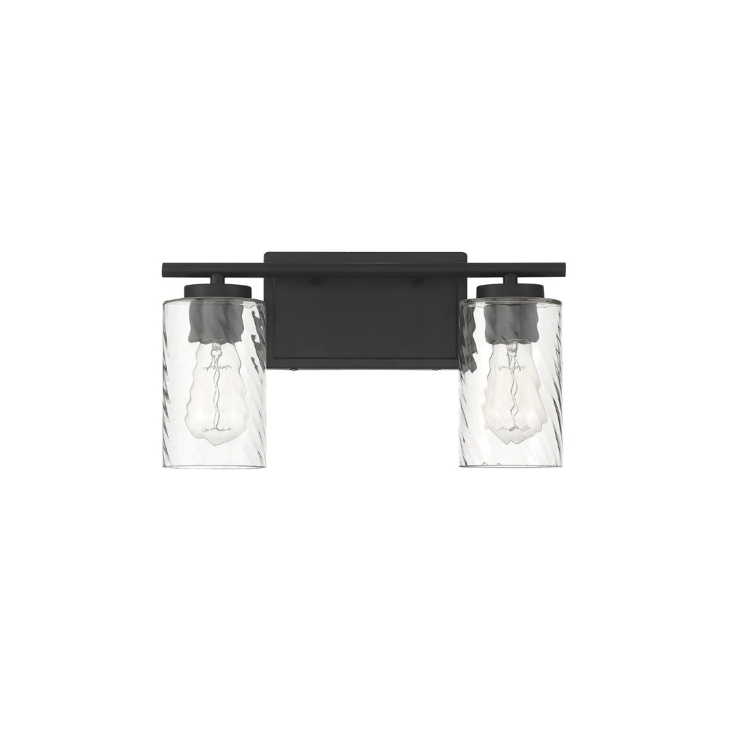 2-Light Clear Swirl Bathroom Vanity Light