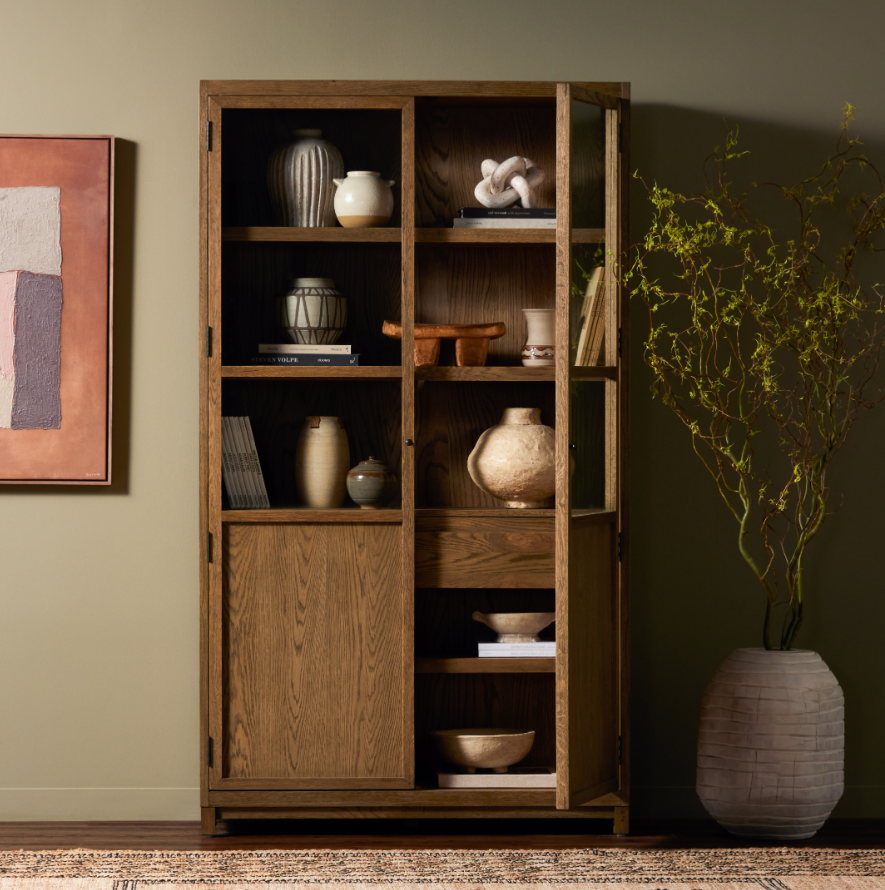 Miley Panel & Glass Door Cabinet