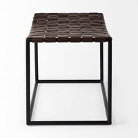 Clarissa Woven Leather Stool