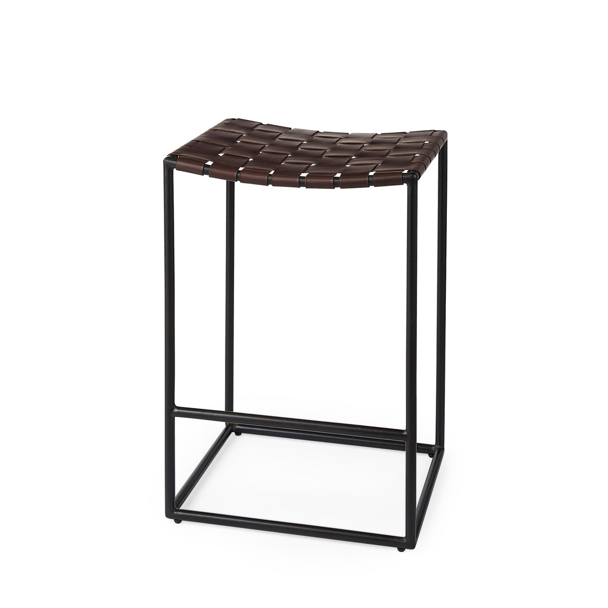 Clarissa Woven Leather Counter Stool