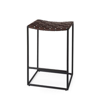 Clarissa Woven Leather Counter Stool