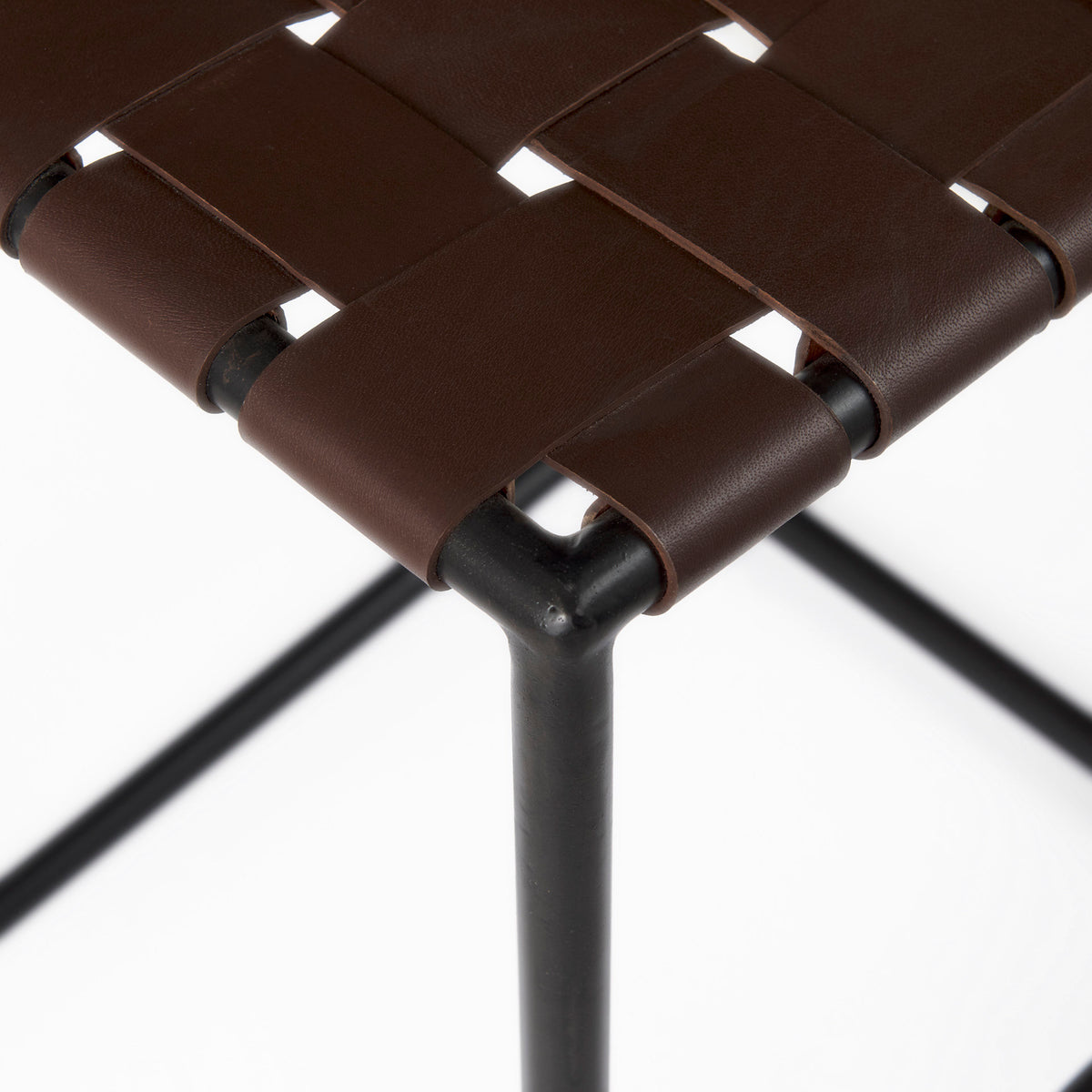 Clarissa Woven Leather Counter Stool