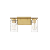 2-Light Clear Swirl Bathroom Vanity Light