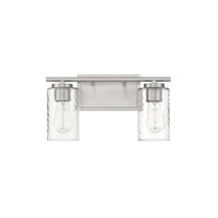 2-Light Clear Swirl Bathroom Vanity Light