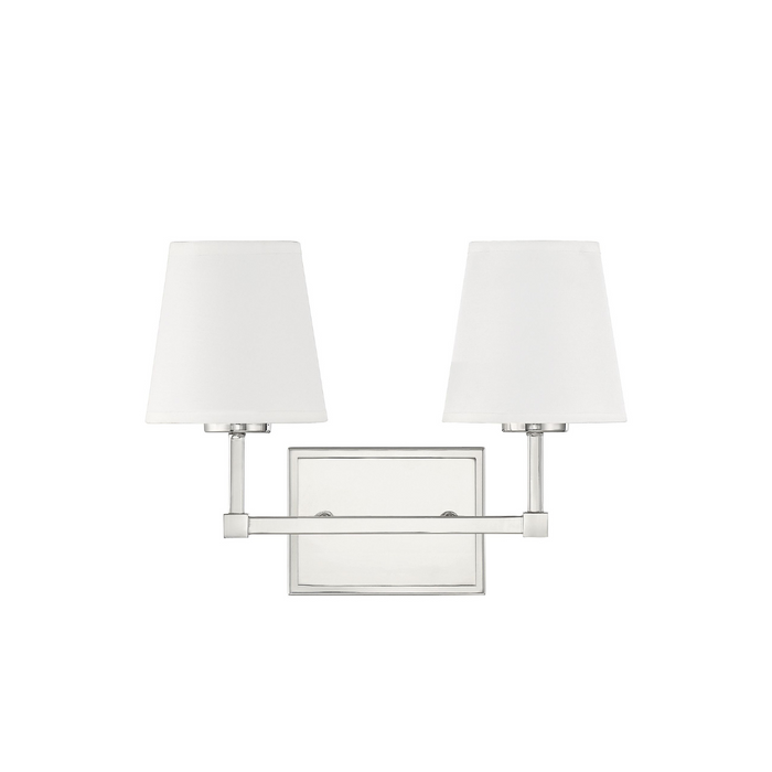 2-Light Bathroom Vanity Light in Polished Nickel