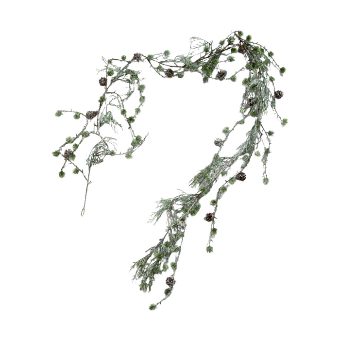 72" Pine Garland with Snow