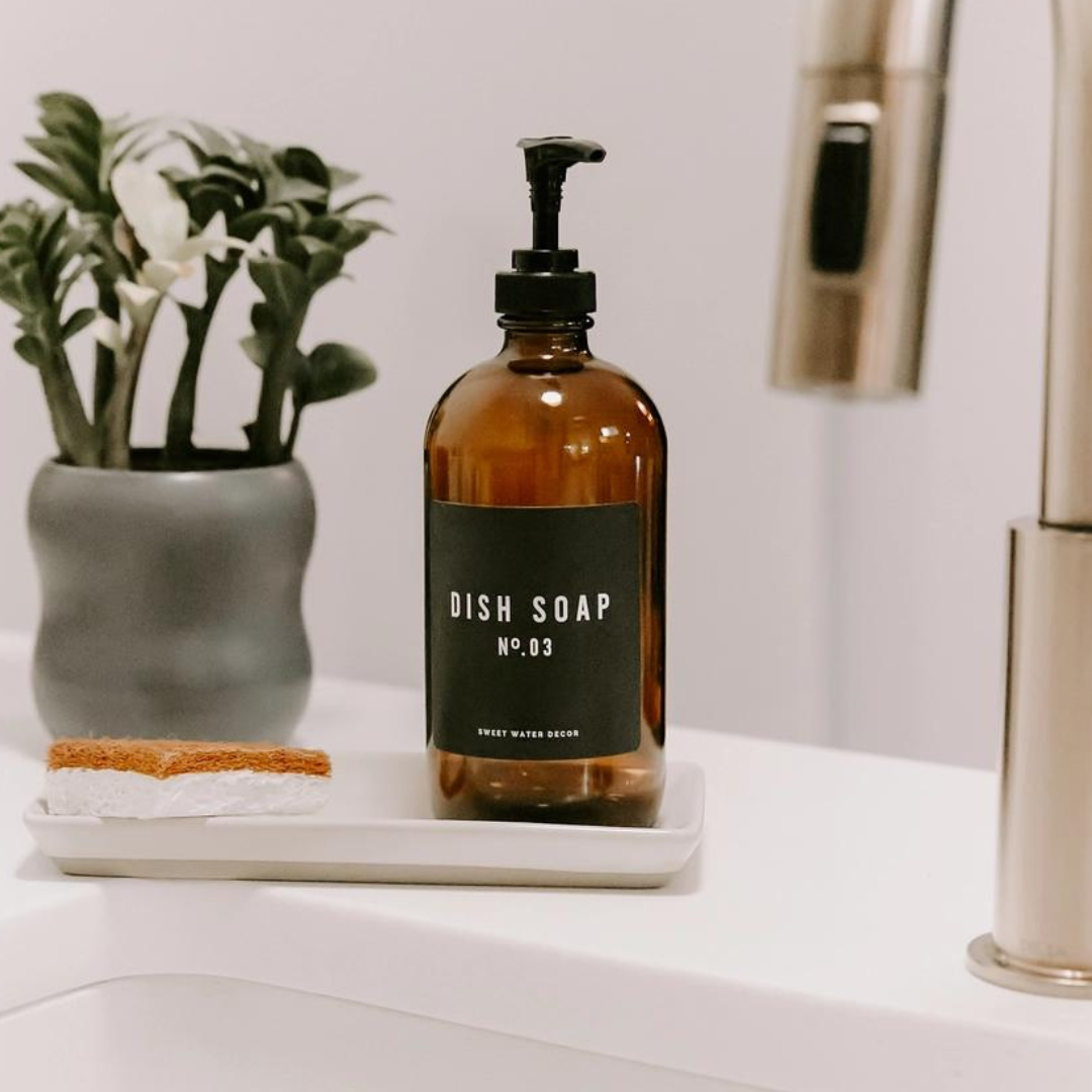 Amber Dish Soap Bottle