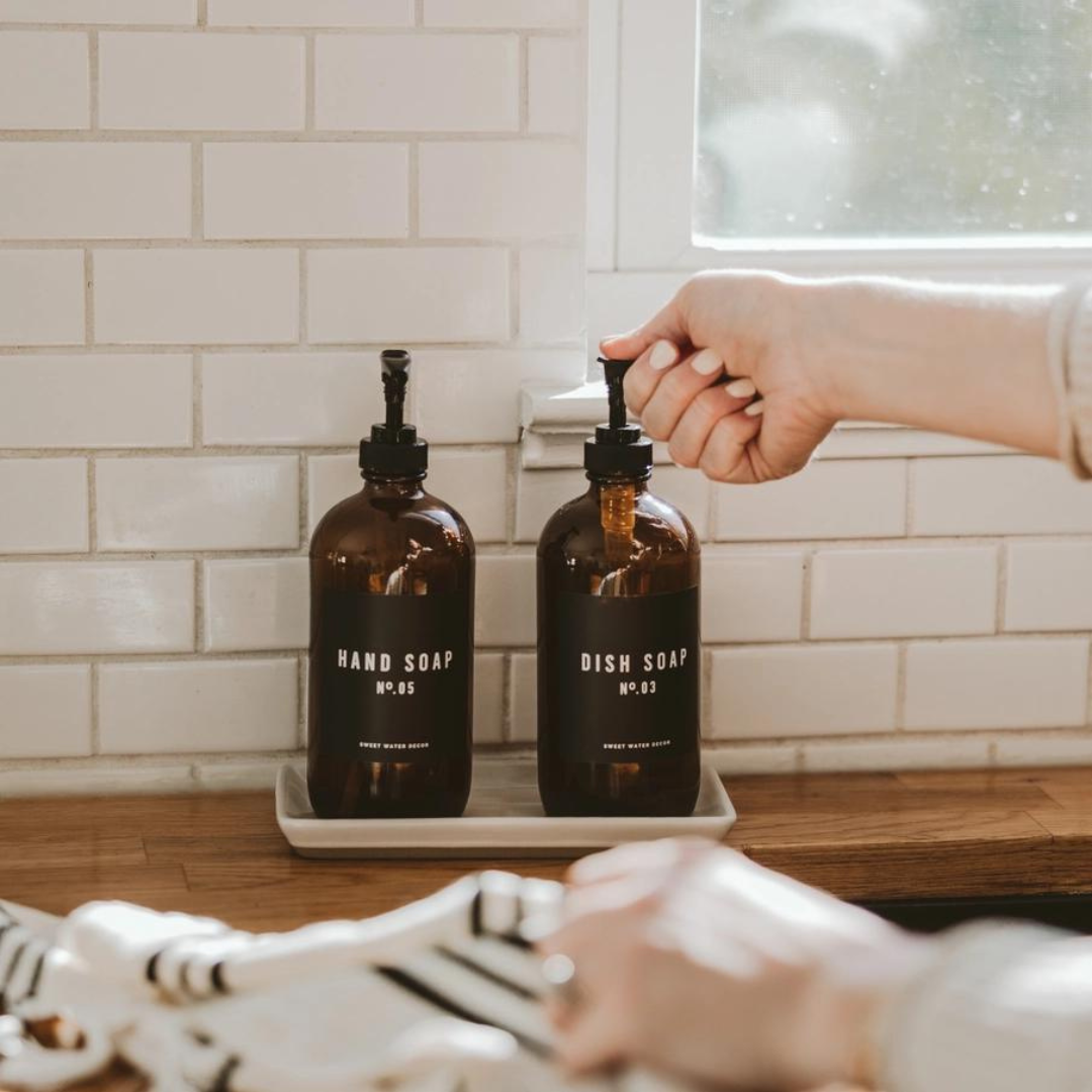Amber Dish Soap Bottle