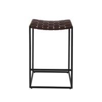 Clarissa Woven Leather Counter Stool