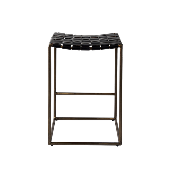 Clarissa Woven Leather Counter Stool