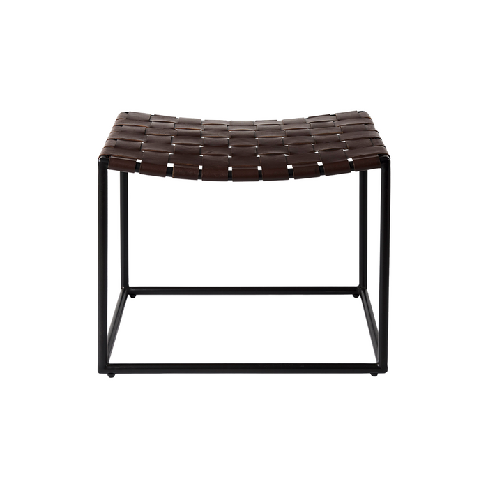 Clarissa Woven Leather Stool