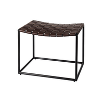 Clarissa Woven Leather Stool