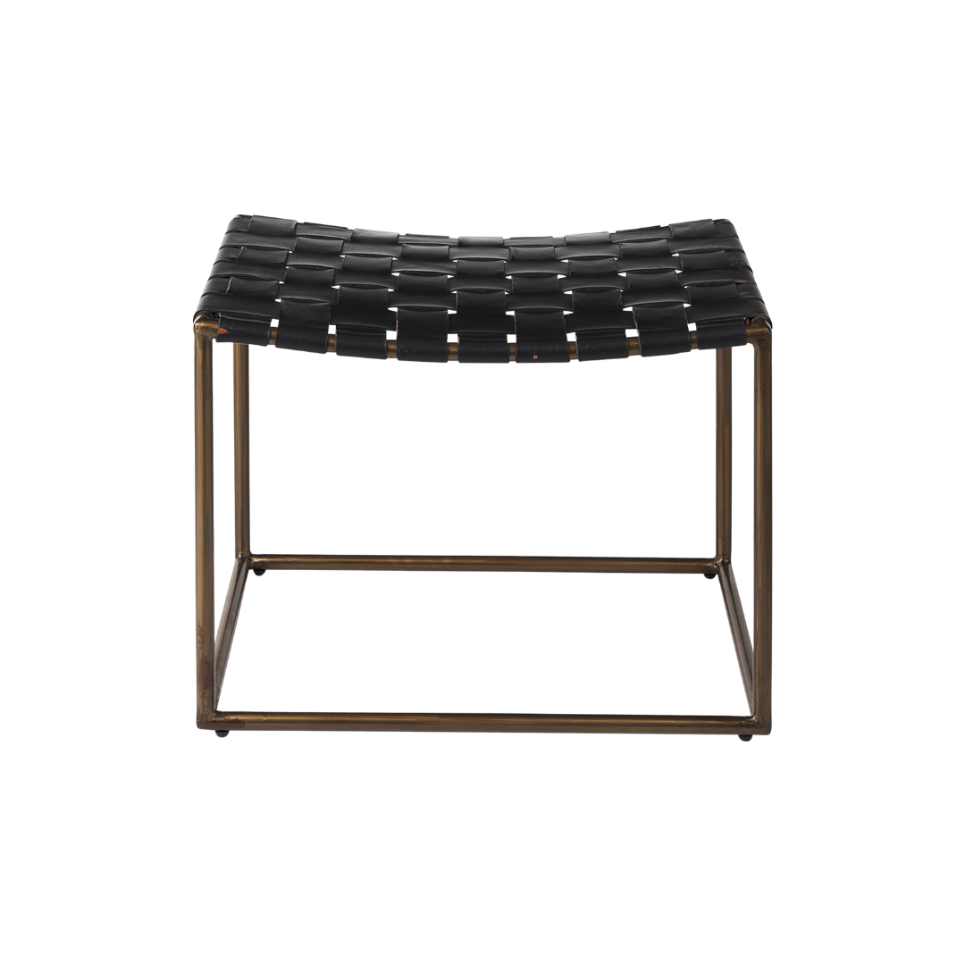 Clarissa Woven Leather Stool