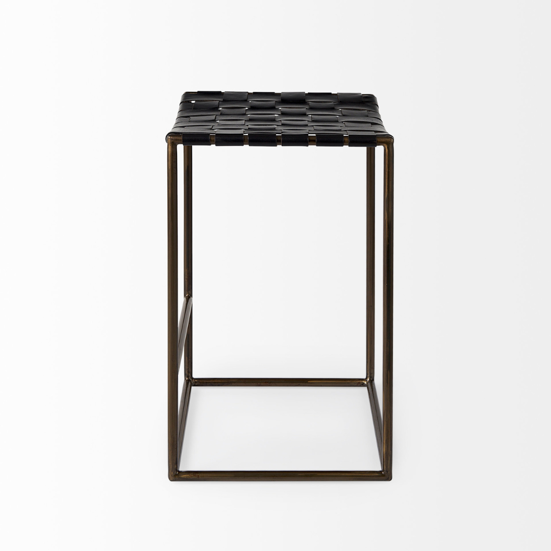 Clarissa Woven Leather Counter Stool