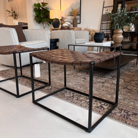 Clarissa Woven Leather Stool