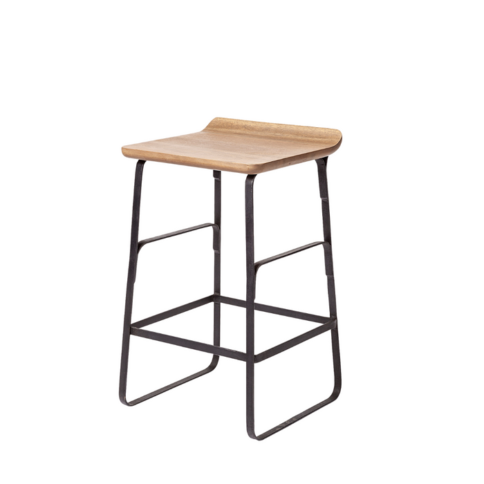 Conan Brown Wood Counter  Stool