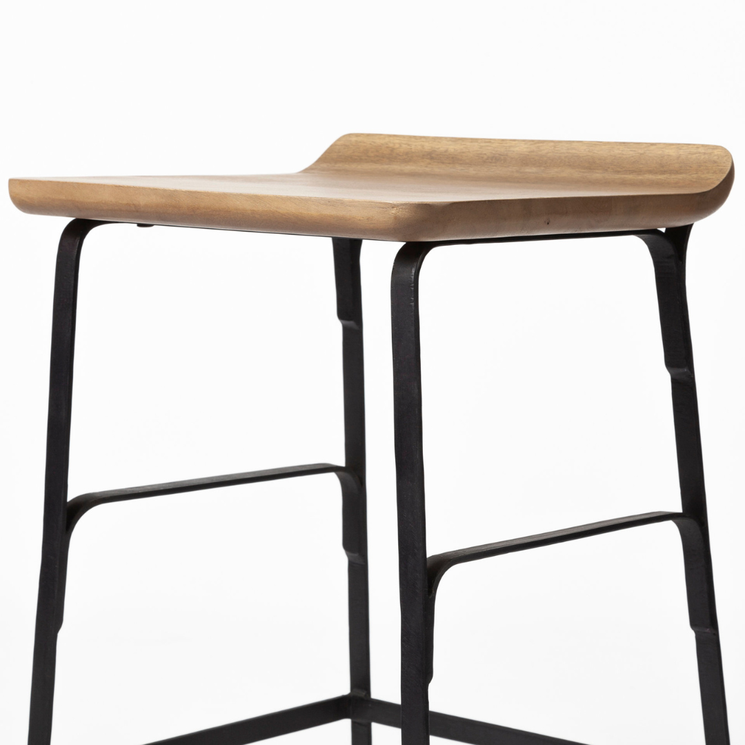 Conan Brown Wood Counter  Stool