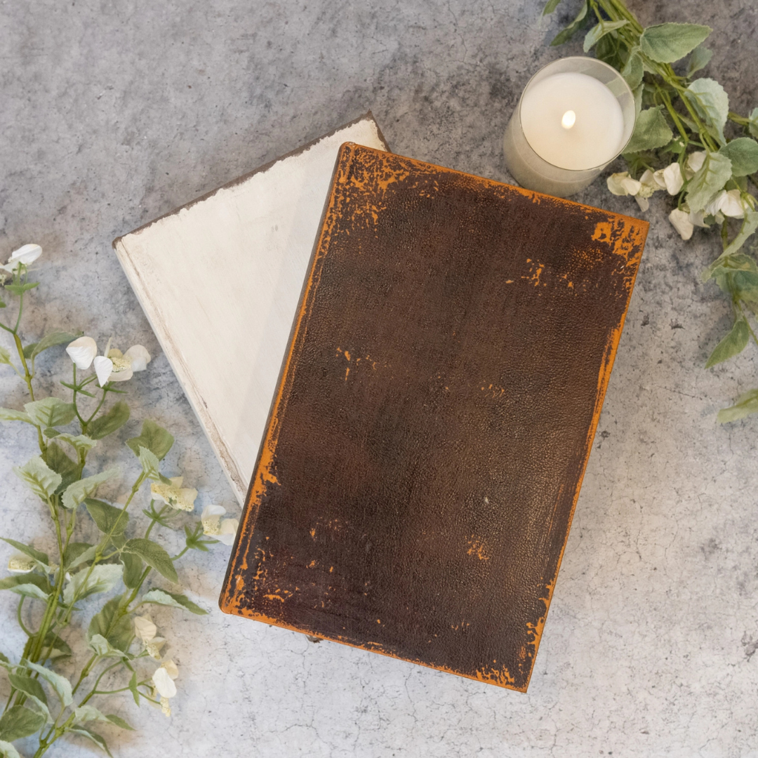 8" Brown Vintage Book Box