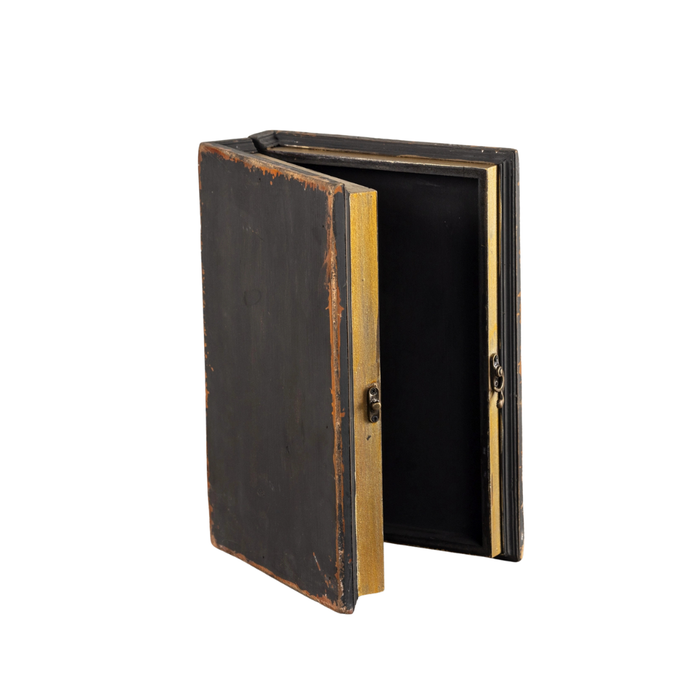 9" Black Vintage Book Box
