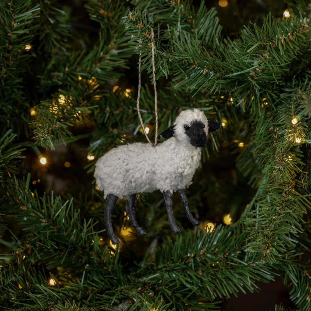 Black and White Sheep Ornament