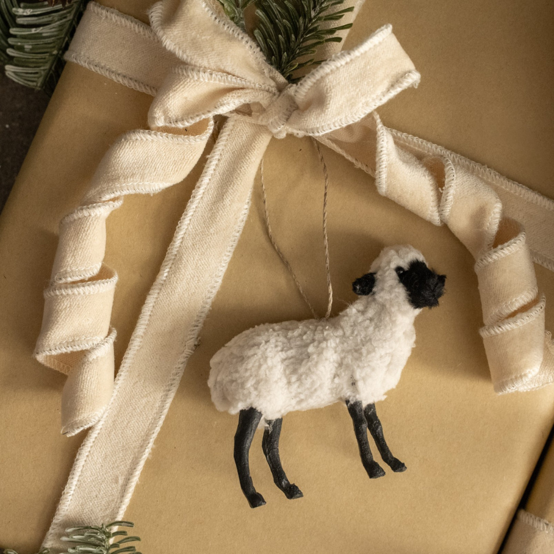 Black and White Sheep Ornament