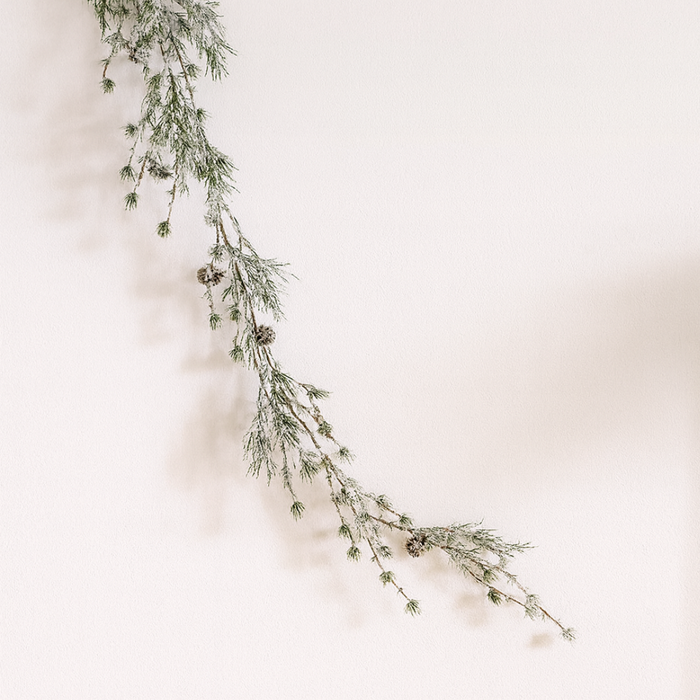 72" Pine Garland with Snow