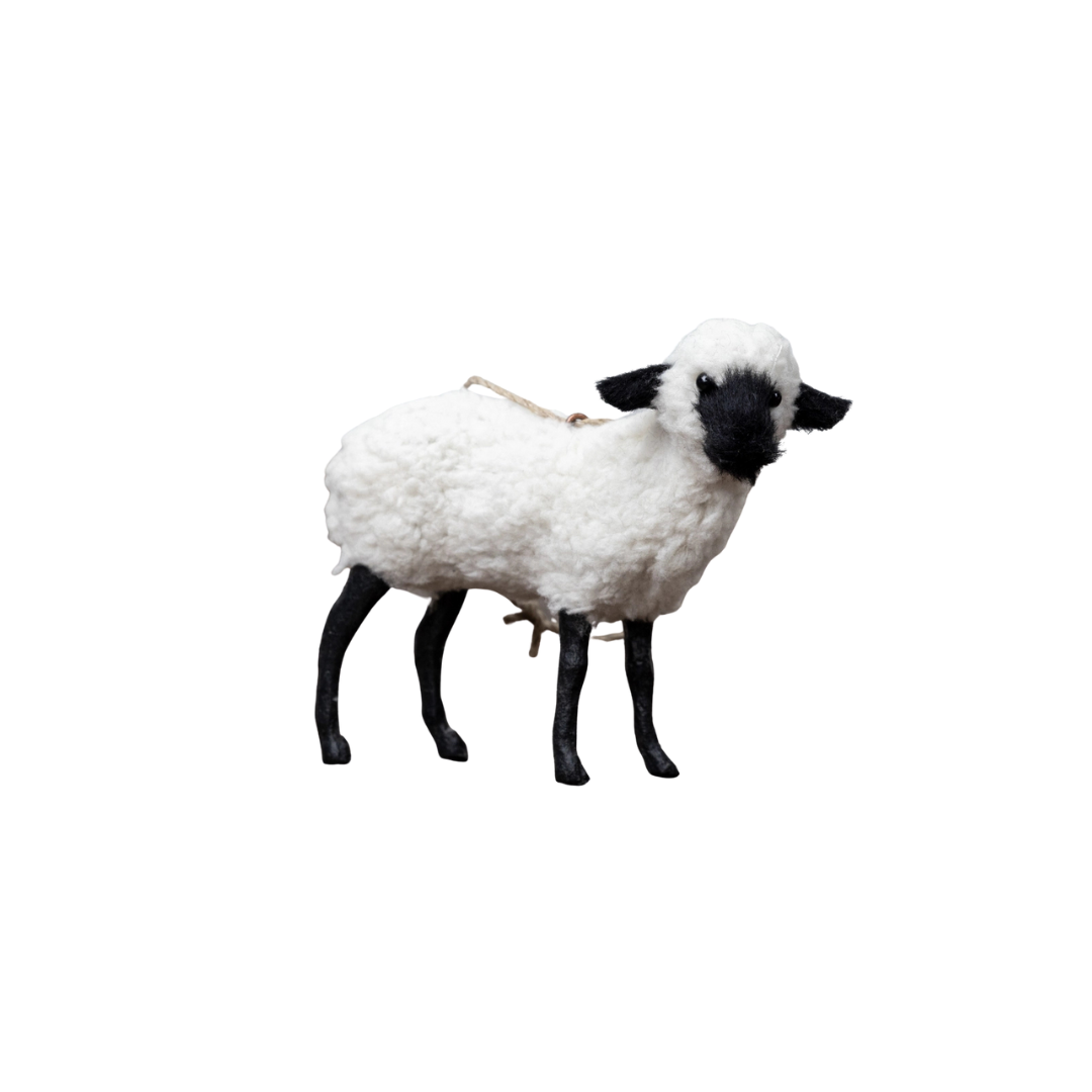 Black and White Sheep Ornament