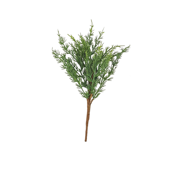 12" Artificial Juniper Cedar Pick - Dark Green