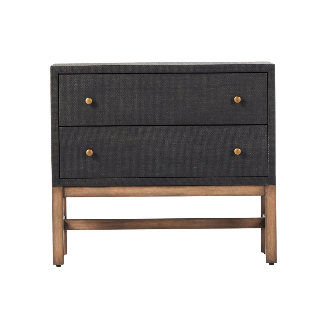 Farrah Nightstand - Black Rafia