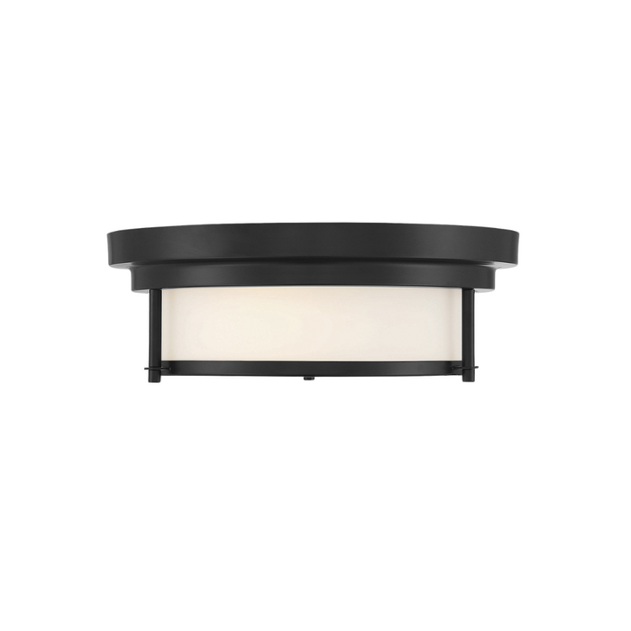 2-Light Flush Mount in Matte Black