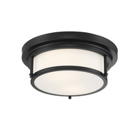 2-Light Flush Mount in Matte Black
