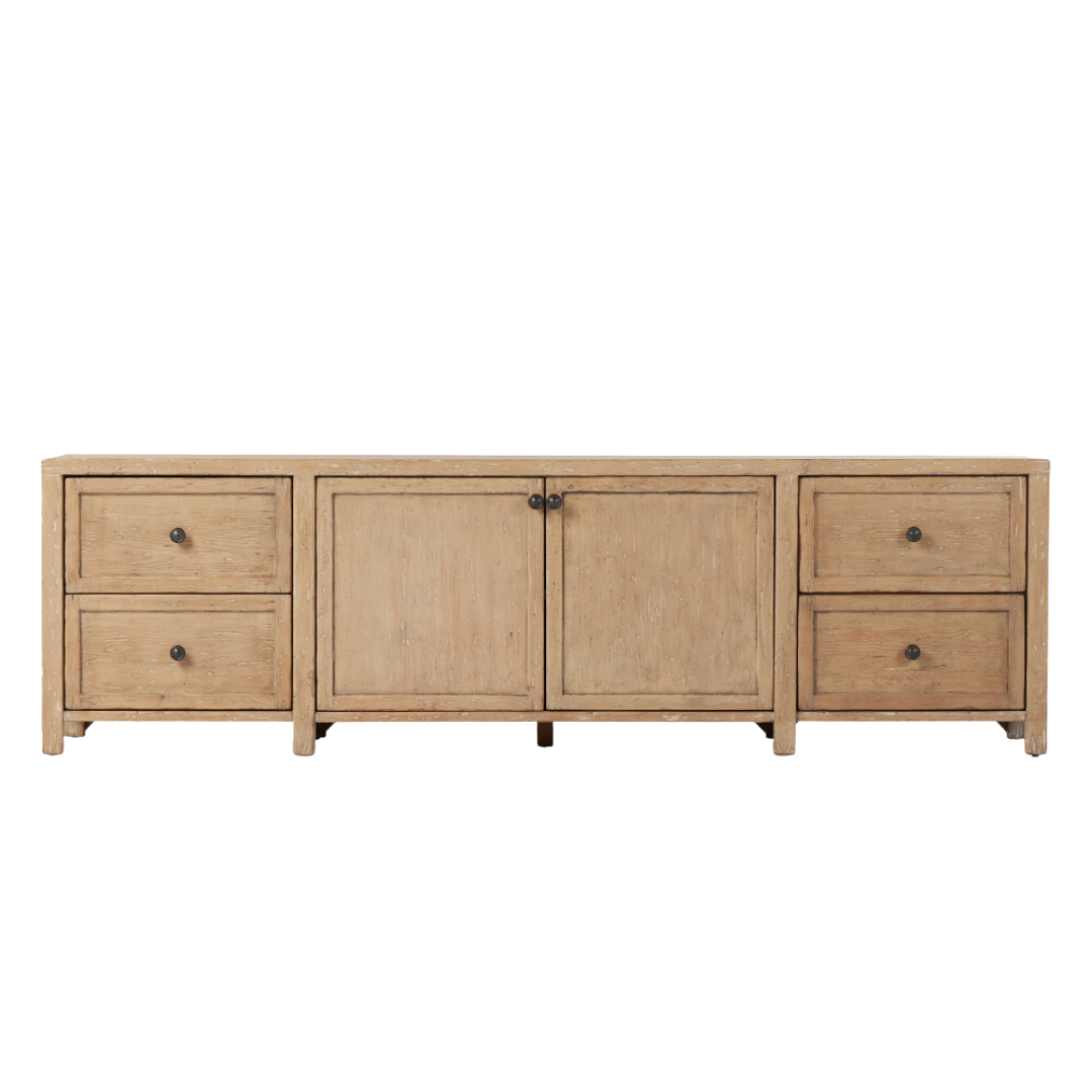 Gisele Media Console - Aged Light Pine