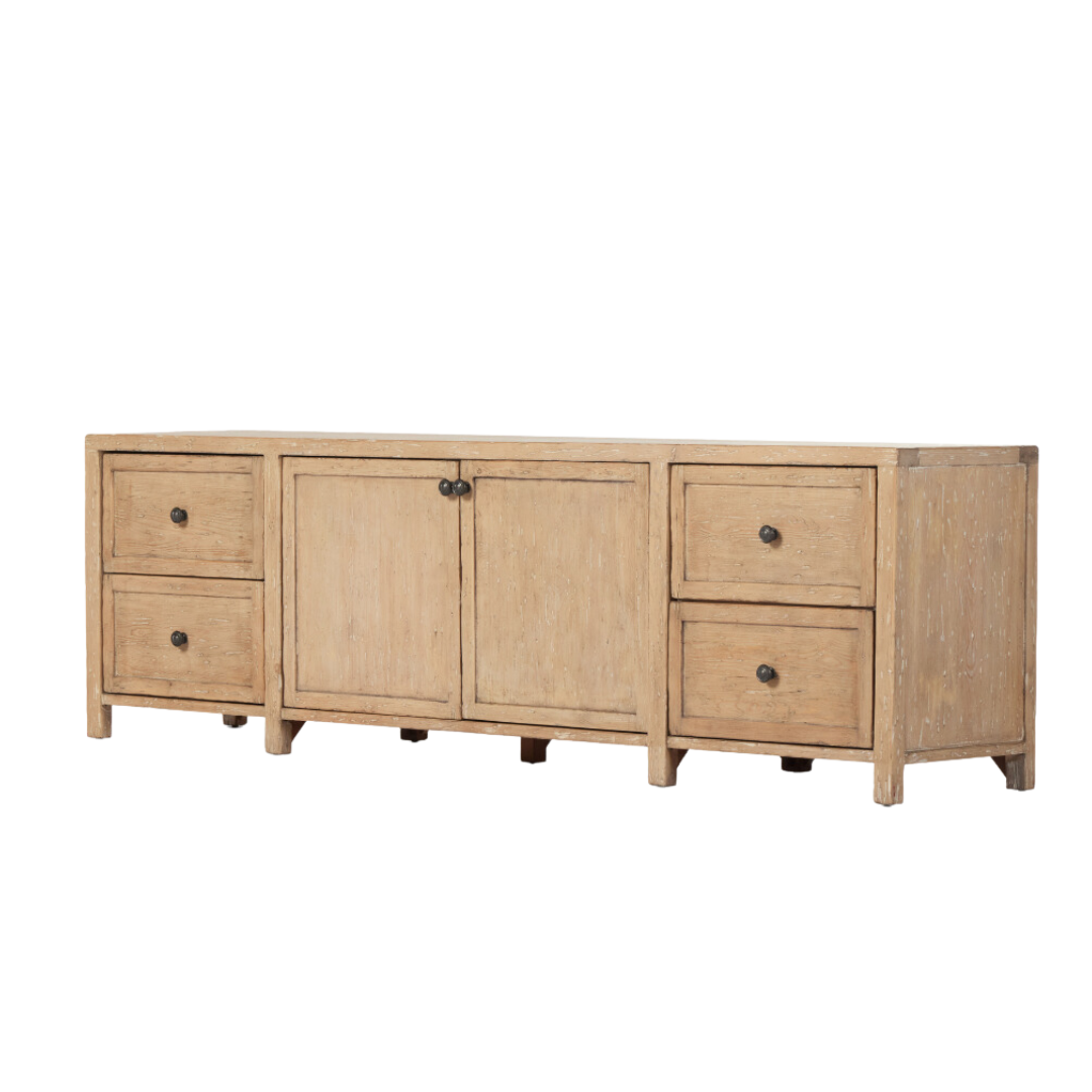Gisele Media Console - Aged Light Pine