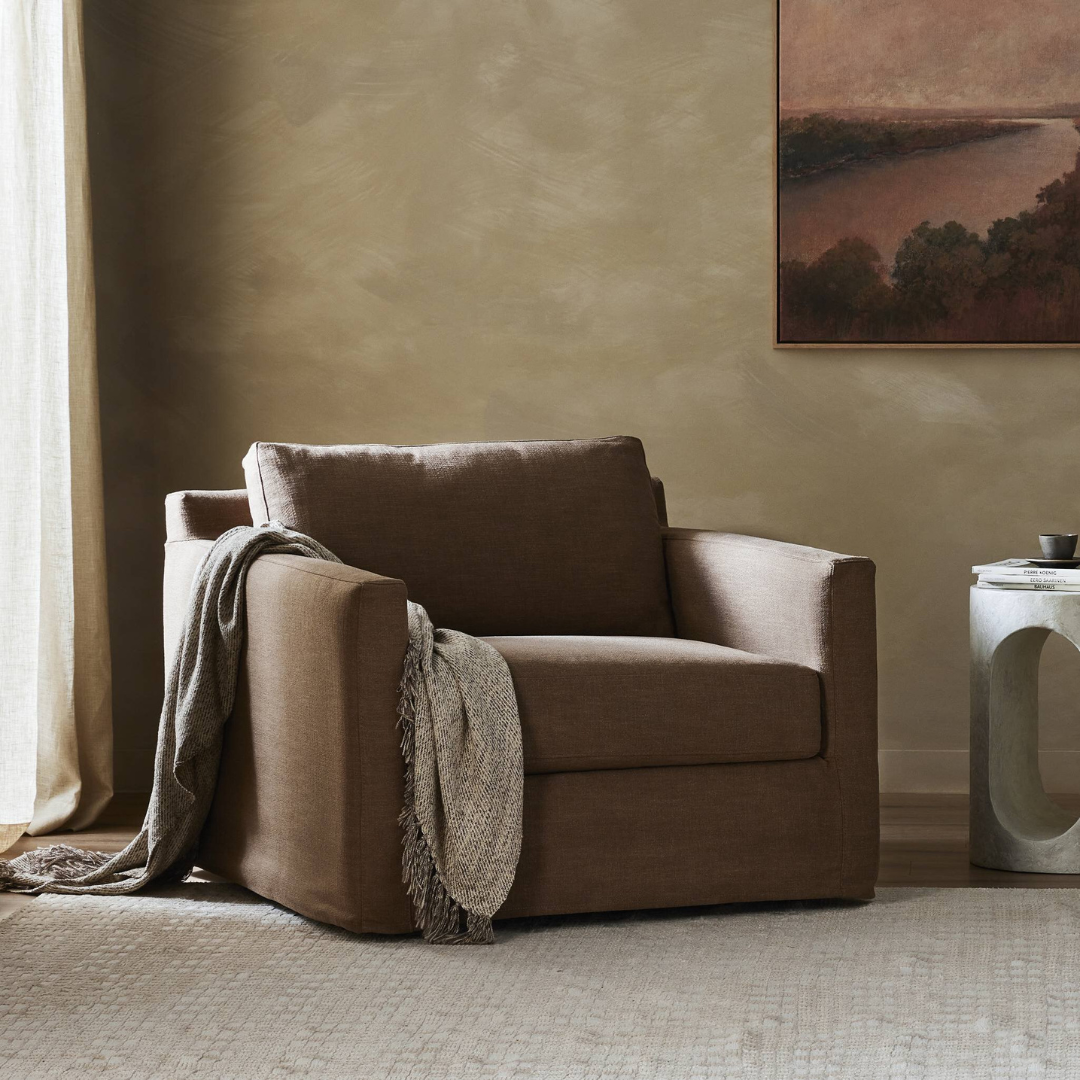 Harrison Slipcover Swivel Chair