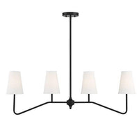 4 Light Matte Black Linear Chandelier