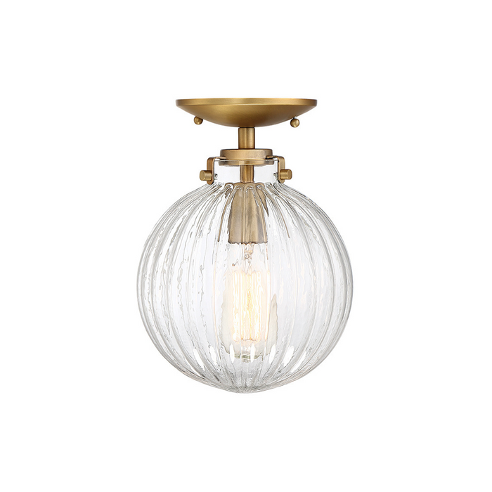 1-Light Ribbed Semi-Flush Mount