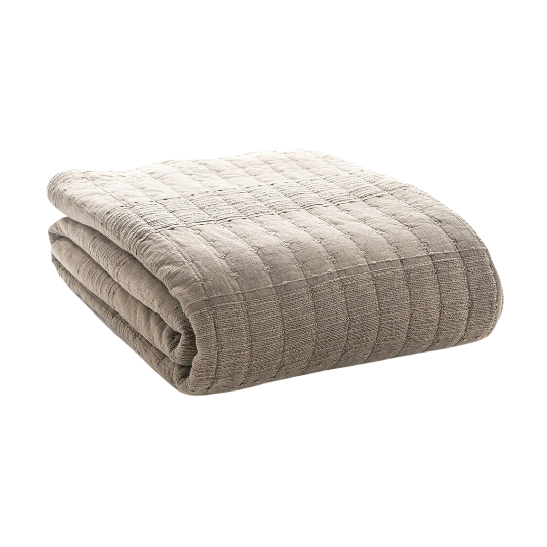 Moss Taupe Queen Coverlet