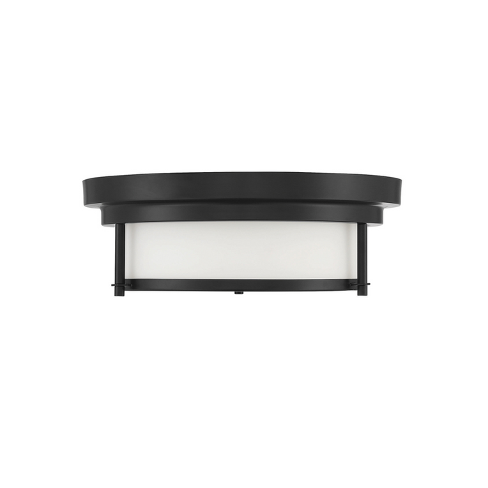 2-Light Flush Mount in Matte Black