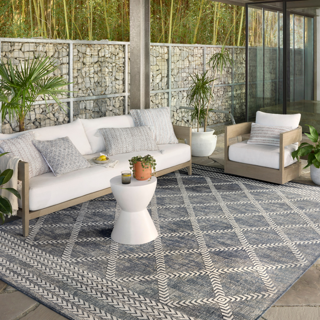 Rainier RAI-05 Denim / Ivory (Indoor/Outdoor Rug)