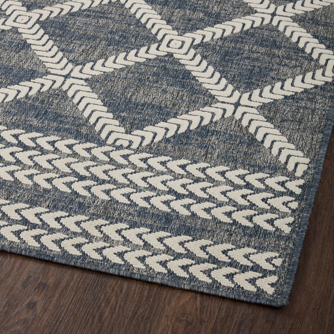 Rainier RAI-05 Denim / Ivory (Indoor/Outdoor Rug)